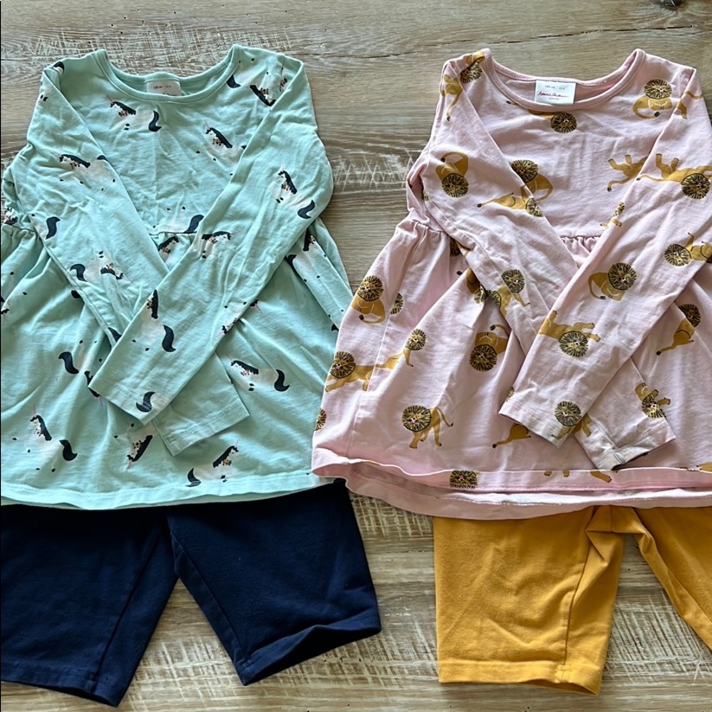 Hannah Andersson lot: matching tunic/shorts sets